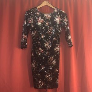 Forever21 black floral velvet dress
